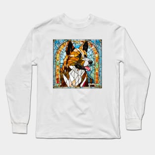 Stained Glass Karelian Bear Dog Long Sleeve T-Shirt